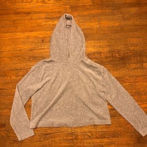 Juicy Couture Grey Velvet Cropped Sweater